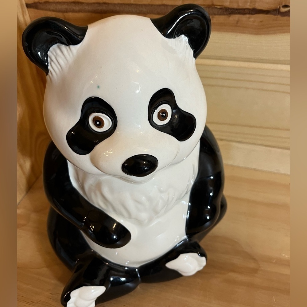 🍪 Vintage Metlox Panda Cookie Jar with Lid